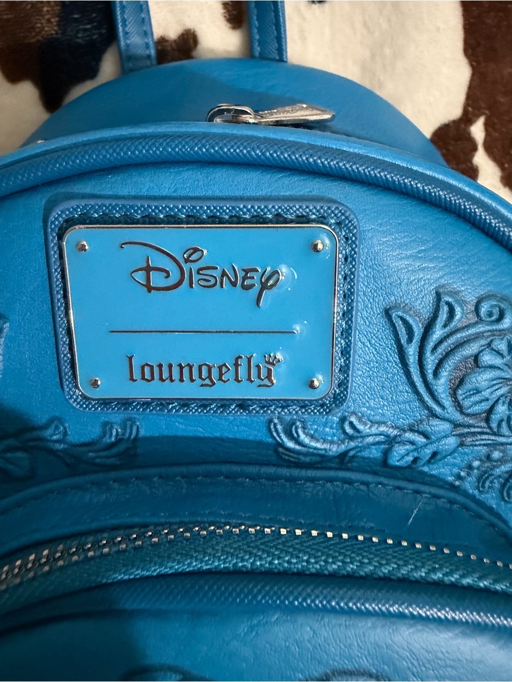 Loungefly Blue Embossed Stitch Mini Backpack - Picture 2 of 5